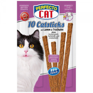Skanėstai – lazdelės katėms su veršiena ir kalakutiena 10vnt. 50g Perfecto Cat