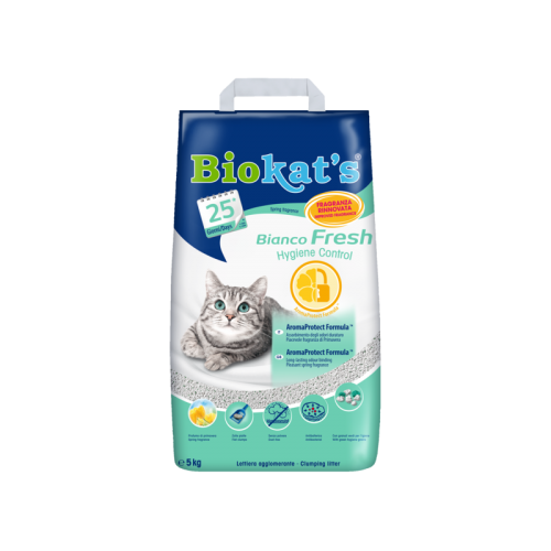 Sušokantis kačių kraikas Biokat’s Bianco Fresh Hygienie Control, 5kg