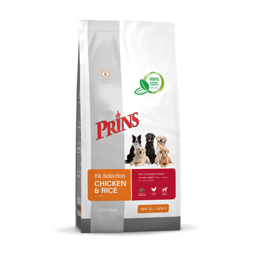 Sausas maistas suaugusiems šunims „Prins Fit Selection Chicken & Rice”, 14kg