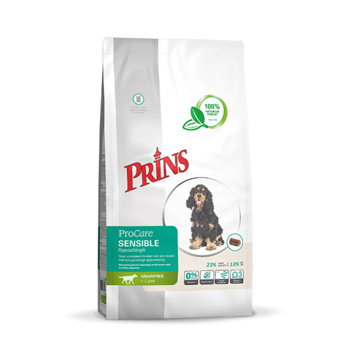 Begrūdis sausas maistas suaugusiems šunims turintiems jautrią virškinimo sistemą „Prins ProCare Grainfree Sensible Hypoallergic”, 3kg