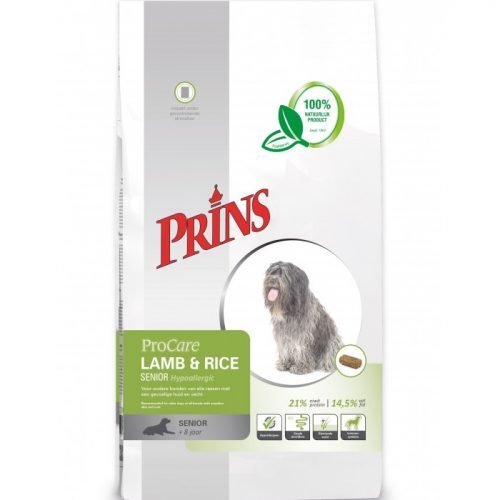Sausas maistas vyresnio amžiaus šunims su ėriena „Prins ProCare lamb&rice senior”, 15kg