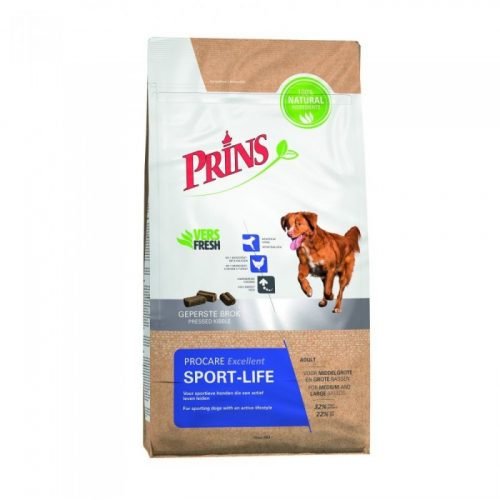 Sausas pašaras aktyviai sportuojantiems šunims „Prins Procare sport – life excelent”, 15kg