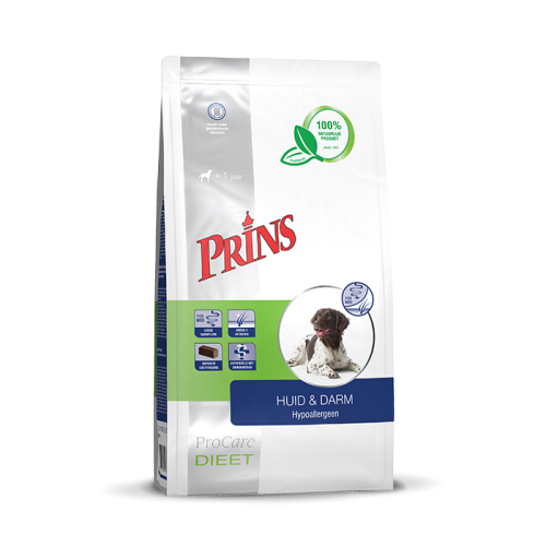 Dietinis sausas maistas šunims su antiena ir ryžiais „Prins Skin & Intestinal Hypoallergenic“, 3kg