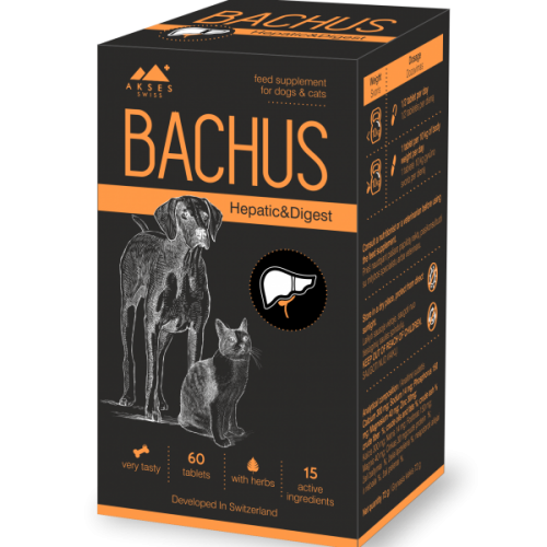 Bachus Hepatic&Digest pašaro papildas kepenų veiklai ir virškinimui, 60 tablečių