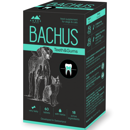 Bachus Teeth&Gums pašaro papildas burnos priežiūrai, 60 tablečių