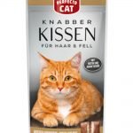 Perfecto Cat Knabber-Kissen Haar & Fell, traškios pagalvėlės su kreminiu įdaru, kailiui ir odai 50g