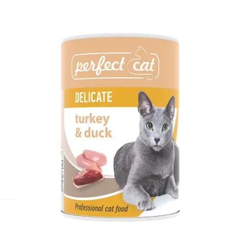 Konservai katėms „Perfect Cat Delicate Turkey & Duck”, 400g