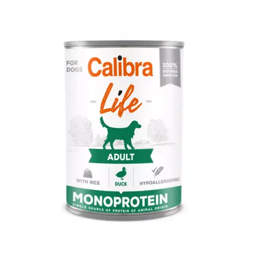 Konservai šunims „Calibra Dog Life Adult Duck with rice”, 400g