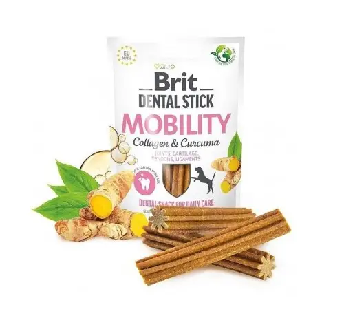 Skanėstai šunims „Brit Dental Stick Mobility Curcuma&Collagen”, 7 vnt