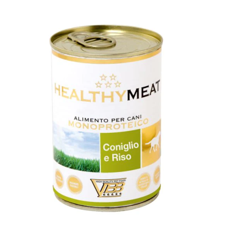 Konservai Šunims „Healthymeat Coniglio con Riso” su triušiena ir ryžiais, 400g