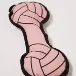 Žaislas šuniui - kaulas, medžiaginis, cypsintis, rožinis