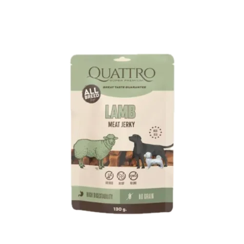 QUATTRO Jerky Lamb Protein Bar skanėstai šunims su ėriena, 130 g