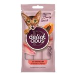 Delickcious Creamy Snack skanėstai su jūros lydekomis ir papaja katėms, 4 vnt. x 15g, 60g