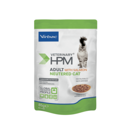 Virbac HPMC Adult neutered cat salmon chunks in gravy konservai sterilizuotoms katėms su lašiša, 85g