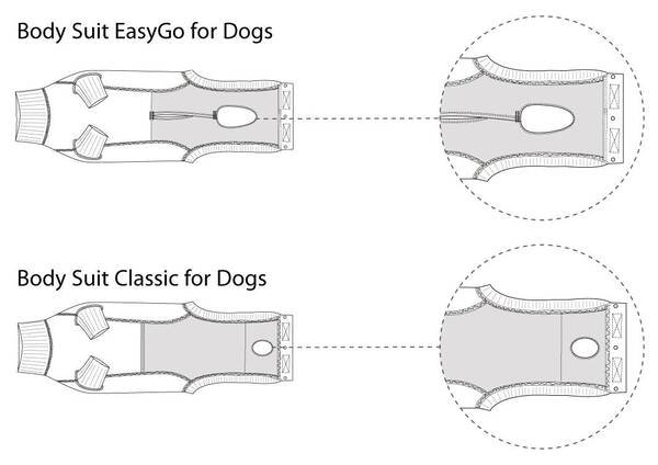 BUSTER rūbelis EasyGo šunims, juoda/pilka, 45 cm M dydis pooperacinei priežiūrai - Image 3